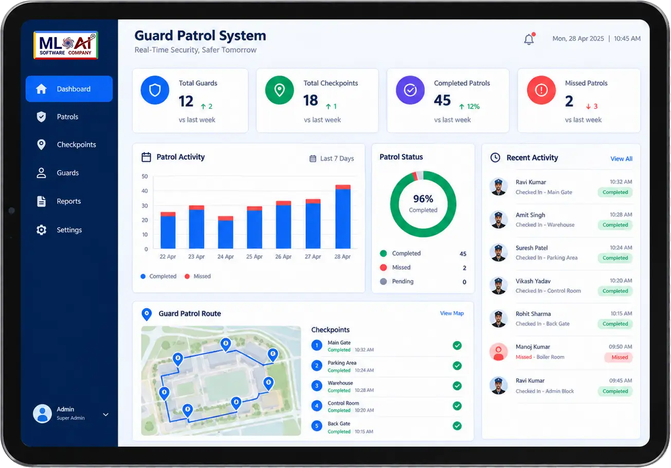 Guard Patrol System for Real-Time Security Monitoring Without Dedicated Hardware